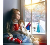 Disney Lot de 2 feuilles de stickers pour fenêtre - Motif flocon de neige La Reine des Neiges - Dimensions : 30 x 30 cm - Pour chambre d'enfant et de bébé