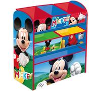 Arditex Étagère en bois Disney Mickey Mouse, 6 bacs en tissu, 62x30x60 cm, rouge