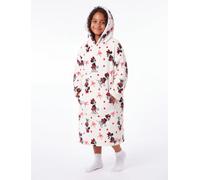 Disney Minnie Mouse Couverture à Capuche Enfant Sweat Plaid Peluche, Blanc | 61x81 cm, Produit officiel, couverture-housse, surdimensionnée, doublure, poche, lavable en machine, 100% polyester, OEKO-TEX
