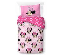 Disney Minnie Mouse Cœurs et Amour, Parure de lit Enfant 140x200 cm, 100% Coton, lit 1 Personne - Comprend Housse de Couette & taie d'oreiller - Convient aux Lits de 90x190cm à 90x200cm