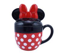 Disney – Tasse 3D Minnie Mouse avec couvercle – Cadeau de bureau – Noir