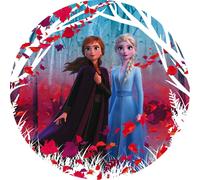 Disney papier peint rond autocollant La Reine des Glaces 2 'L'hiver arrive' rouge, bleu et violet - 611751 - Ø 125 cm