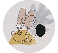 Disney papier peint rond autocollant Minnie Mouse gris, rose et jaune - 612727 - Ø 128 cm