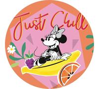 Disney papier peint rond autocollant Minnie Mouse rose et orange - 610387 - Ø 128 cm