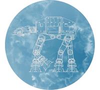 Disney papier peint rond autocollant Star Wars AT-AT bleu - 610394 - Ø 128 cm