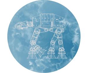 Disney papier peint rond autocollant Star Wars AT-AT bleu - 610394 - Ø 128 cm