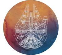 Disney papier peint rond autocollant Star Wars Faucon Millennium Orange et Bleu - 612026 - Ø 128 cm