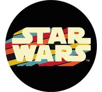 Disney papier peint rond autocollant Star Wars logo multicolore sur noir - 610399 - Ø 128 cm
