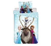 Disney - Parure De Lit en Coton la Reine des Neiges : Flocons De Neige - Bleu - 160 X 200 Cm