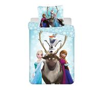 Disney - Parure de lit en coton ""La Reine des Neiges : Flocons de neige"" - Bleu - 160 x 200 cm