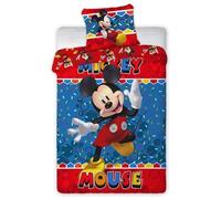 DISNEY Parure de lit en microfibre Mickey - 140x200 cm + Taie 63x63 cm