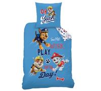Parure de lit enfant 100% Coton - PAT PATROUILLE COLORS - Bleu ciel - 140x200+63x63cm