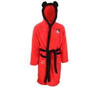 Disney Peignoir unisexe Mickey Mouse en polaire ultra douce pour homme et femme, rouge/noir, Small/Medium