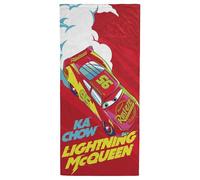 Disney Pixar Cars Serviette de Plage Enfant Drap de Bain 71x147 cm, Rouge | 71x147 cm, Produit officiel, 100% coton, doux et absorbant, respirant, léger, plage piscine bain voyage, lavable, cadeau