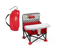 Disney Pixar Rehausseur de chaise enfant Pop 'N Sit Portable par Bright Starts, Intérieur/Extérieur, Siège avec Plateau de Repas, Rouge, 6 Mois - 3 Ans