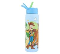 Disney Pixar Toy Story Bouteille d'eau en acier inoxydable 750 ml - Bouteille d'eau pour enfants avec couvercle à paille avec Woody & Buzz l'Éclair | Sans BPA | Lavage à la main uniquement | Maison