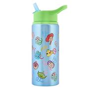 Disney Polar Gear Toy Story Bouteille d'eau en aluminium avec paille, bleu, 600 ml, avec personnages Woody, Jessie, Buzz l'Éclair