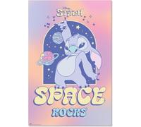 Disney Poster mural décoratif pour décoration de maison Stitch Space Rocks Impression sur papier brillant 90 x 60 cm sans cadre GPE5820