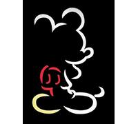 Disney Poster mural décoratif série dessin animé Mickey Mouse Silhouette sur fond noir impression sur papier patiné 40 x 30 cm sans cadre