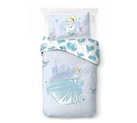 Disney Princesse Cendrillon - Parure de lit Simple 100% Coton avec taie 50 x 70 cm