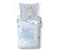 Disney Princesse Cendrillon - Parure de lit Simple 100% Coton avec taie 80 x 80 cm