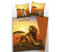 Disney Roi Lion, Lot 2 pièces, Housse De Couette 140x200 cm, + Taie Oreiller 60x60 cm, Couverture, Coton, Résistant Lavage, Imprimé Héroïque, Modèle LK9011-YELLOW-140x200
