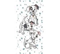 Disney - Serviette de plage en coton ""Les 101 Dalmatiens""- Blanc - 70 x 140 cm
