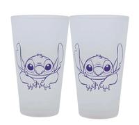 Disney Set 2 Verres 490ml Stitch au Décor Givré dans un Coffret Transparent