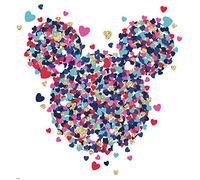 Disney Sticker Géant Repositionnable Minnie Mouse Cœur de Confettis avec Paillettes