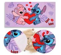 DISNEY Stitch Angel SÈCHE RAPIDEMENT Serviette de plage et de bain pour enfants COTON 70x140 cm OEKO-TEX