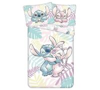 Disney Stitch Angel Two-Sided, Parure de lit pour Enfant en Coton avec Fermeture éclair, 100% Both 140x200cm+70x90cm Oeko-TEX (Formule 5)
