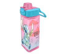 Disney Stitch Bouteille Réutilisable, Gourde D'eau Rectangulaire pour Filles, Bouteille de Voyage, Capacité 500 ml