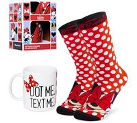 Disney Stitch Coffret Mug Cadeau Femme Ado, Tasse Rose et Chaussettes Chaudes, Cadeaux Originaux pour Elle (Rouge)