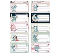 DISNEY Stitch ENSEMBLE d'autocollants pour les cahiers, AUTOCOLLANTS pour les MANUELS SCOLAIRES d'enfants, 20 stickers (Stitch)
