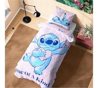 Disney Stitch Housse de Couette et Taie Oreiller Enfant et Ado - Disponible en Taille Simple ou Double (Rose Stitch Simple)