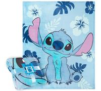 Disney Stitch Plaid Canape, Couverture Chaude Fourrure, Couvertures Polaires 150 x 130 cm pour Canapé, Chambre, Voyage, Cadeau Stitch (Bleu Clair Stitch)