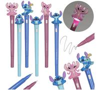 DISNEY Stitch Stylo gel LUMINEUX, encre bleue, école, stylo avec figure (K)