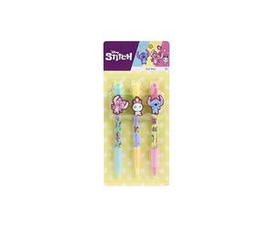 Disney Stitch Stylos Gel | Lot de 3 Stylos Fantaisie avec Clip Figurine | Stylos gel colorés avec motifs et clips Stitch, écriture douce et fluide pour l'école, le journal et les loisirs, dès 3 ans