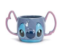 Disney Store Mug officiel Stitch Figurine personnage 535 ml | Mug Stitch en grès de 535 ml avec poignées d'oreilles sculptées, passe au micro-ondes et au lave-vaisselle