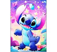 Disney Tableau mural ou de table, série Cartoon Lilo et Stitch, impression artistique sur bois, 30 x 21 cm