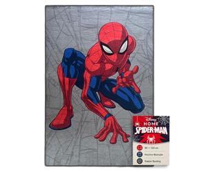 Disney Tapis Enfant Marvel Spider-Man 80 x 120 cm - Tapis de Jeu antidérapant avec Rembourrage en Mousse, Tapis Doux pour Chambre d'enfant, 100% Polyester, Motif Gris