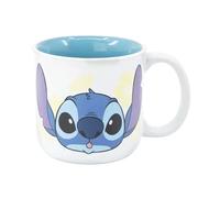 Disney Tasse 400ml Stitch Motif Tropical Collection Palms en Coffret Blanc / Bleu
