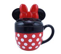 Disney – Tasse 3D Minnie Mouse avec couvercle – Cadeau de bureau – Noir