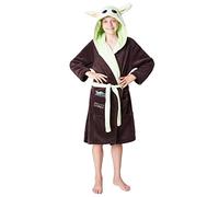Disney The Mandalorian Robe De Chambre Enfant De La Série The Mandalorian - Peignoir En Polaire Douce Avec Capuche De Bébé Yoda - Taille Unisexe Garcon Ou Fille 4-14 Ans (Brun/Vert, 11-12 Ans)