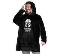Disney The Mandalorian Sweat Polaire Homme Pull Oversize Capuche (Noir)