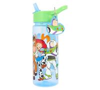 Disney Toy Story Bouteille d'eau avec paille, 500 ml, polypropylène, bleu, breloque porte-clés Buzz l'Éclair, avec les personnages Woody, Rex, Jessie, Bullseye