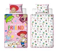 Disney Toy Story Housse de Couette Enfants Simple Officielle | Literie réversible 2 Faces avec taie Assortie | Design Friendship avec Jessie | Polycoton