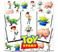Disney Toy Story Lot de 72 tatouages temporaires perforés individuels 5,1 x 5,1 cm pour enfants, garçons et filles (fournitures de fête Toy Story)