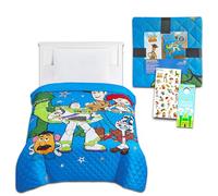 Disney Toy Story - Parure de lit double pour enfants - Ensemble avec couvre-lit matelassé Toy Story pour lit une place et des autocollants, plus | Parure de lit Toy Story pour garçons