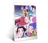 Displate Affiche Métal Kpop Demon Hunters - Icons of the Screen - HUNTR/X Manga Panels - Huntrix Kpop - Cadeau de Collection - Décoration Murale Cadeau Affiche de Film - 48 x 67.5 cm